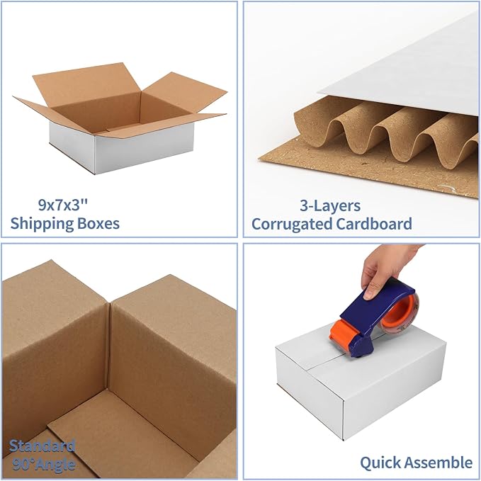 Hoikwo 9x7x3 Shipping Boxes Set of 30 - Image 3