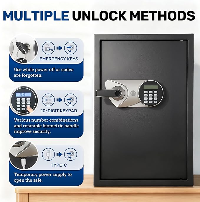 BlackSmith Biometric Safe Box 2.2 Cub Quick Access Home Security Safe - Image 4