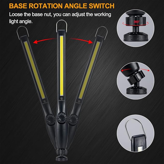 ORHOMELIFE Magnetic LED Work Light, 3300mAh Capacity, 4-Level Power Indicator - Image 5