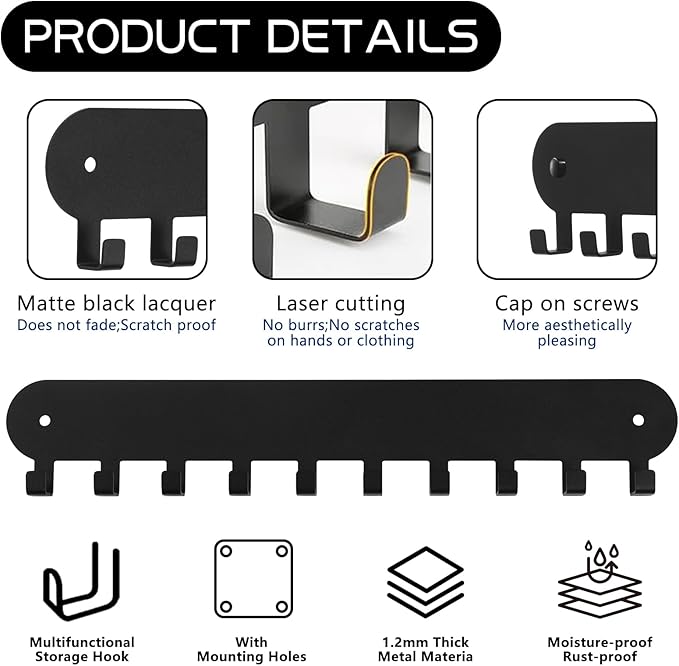 2 Pack Key Holder for Wall, Key Hooks - Image 3