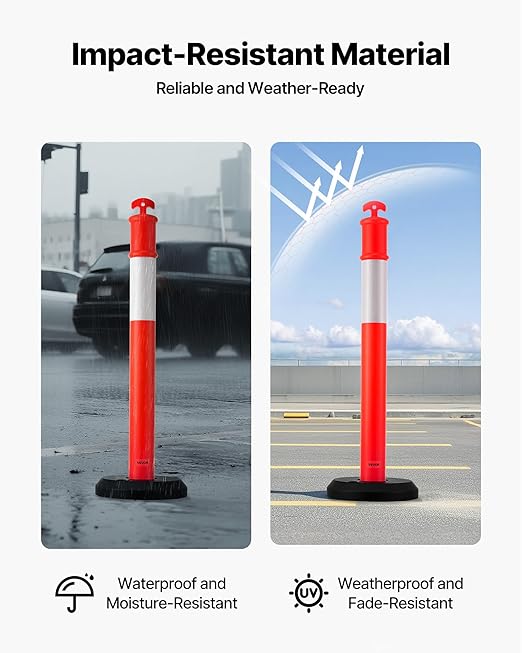 VEVOR 2 Pack Traffic Delineator Posts, 48 inches Traffic Safety Cones - Image 5