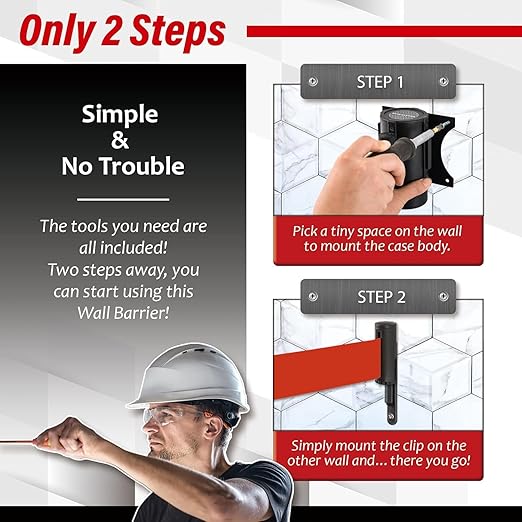 DuraSteel Wall Mount Crowd Control Retractable Belt Barrier - Image 6