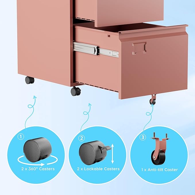 Aobabo 2 Drawer File Cabinet - Image 7
