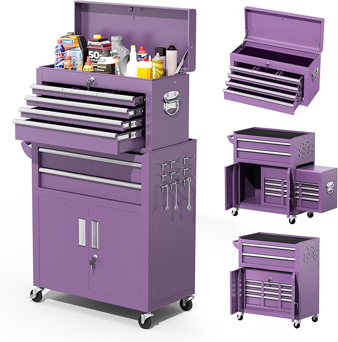 Greenvelly 8-Drawer Rolling Tool Chest, Metal Tool Chest by Greenvelly