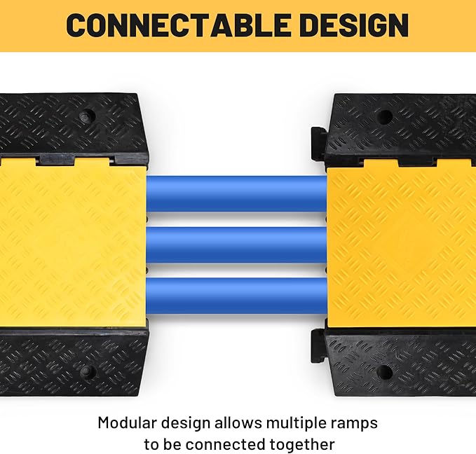 Yescom Cable Ramp Protector 3 Channel Garden Hose Protecitive 44000 Lbs Load - Image 4