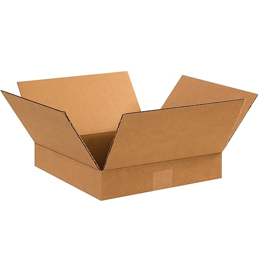 TAPE LOGIC 12 x 12 x 2 Corrugated Cardboard Boxes, Flat 12"L x 12"W x 2"H by TapeLogic