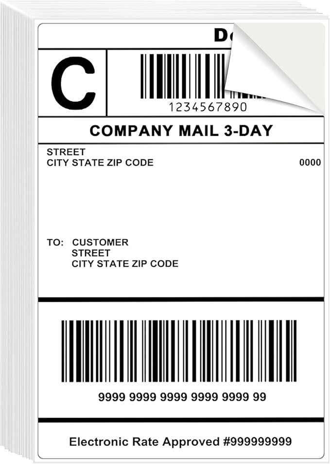 L LIKED 50 Pre-Cut 4x6 Shipping Labels by LLIKED