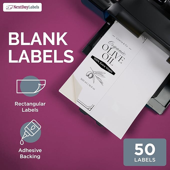 NextDayLabels – 4-1/4" x 11" Rectangular Sticker Labels - Image 3