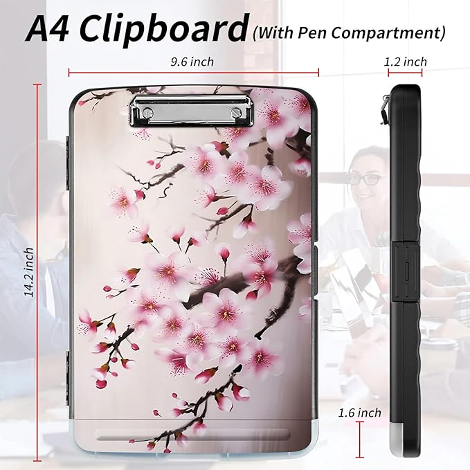 File Clipboard Storage with Pen Holder High Capacity Plastic Nursing Clipboards - Image 2