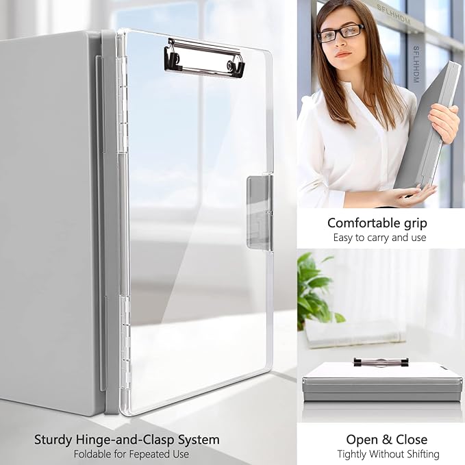 Clipboard with Storage, Heavy Duty Clip Boards 8.5x11 with 2 Storage Case - Image 5