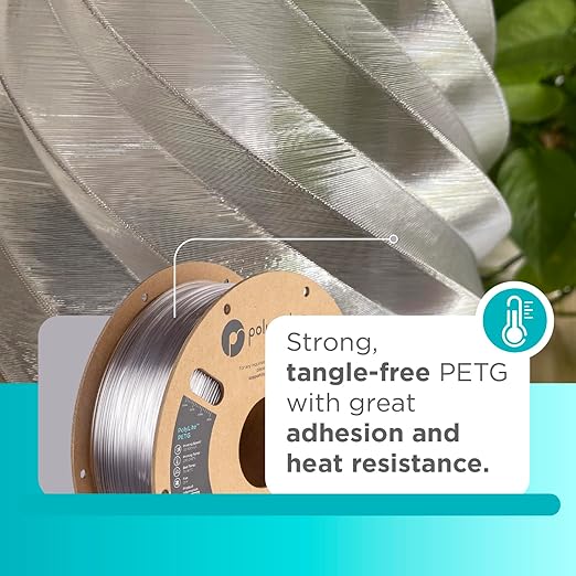 Polymaker PolyLite Clear 3D Printer PETG Filament 1.75mm 1kg, Legacy PETG - Image 2