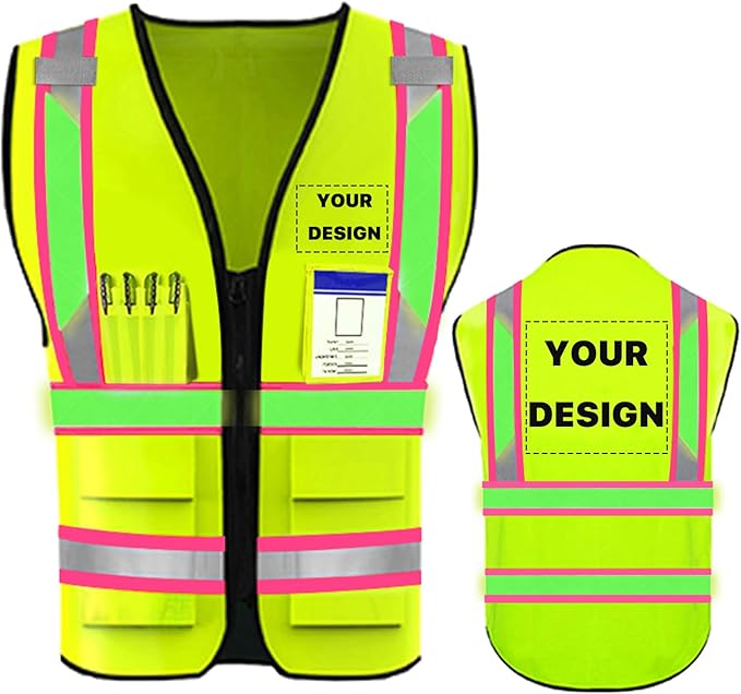 YOWESHOP High Reflective Visibility Safety Vest Custom Your Logo Safety Workwear by YOWESHOP