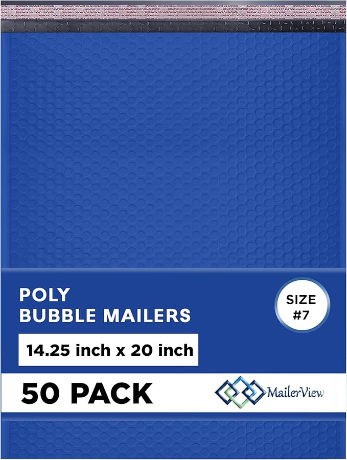 Royal Blue Extra Large Poly Bubble Mailers 14.25x20 inch #7 | Self Seal Large by MAILERVIEW