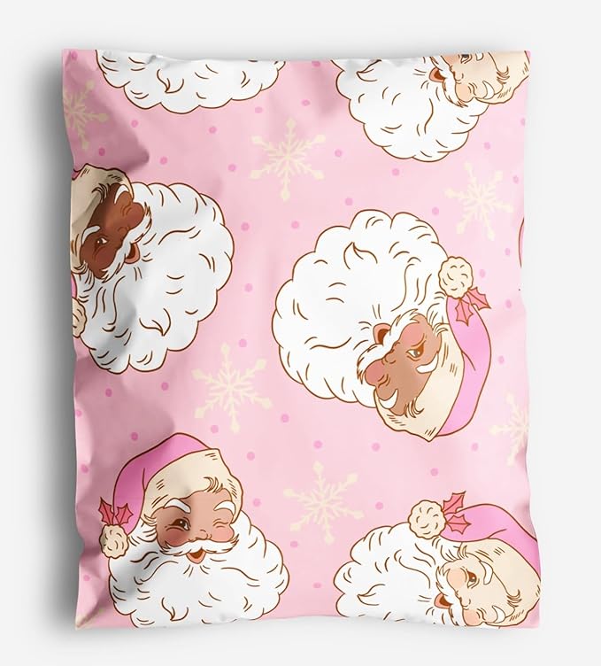 Christmas 10x13 Poly Mailers – Christmas Santas – Waterproof, Tear-Resistant by PackageMint