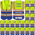 BeautyWill Custom Logo 10/20 Pack Safety Vest Class2 High Visibility Vest by BeautyWill