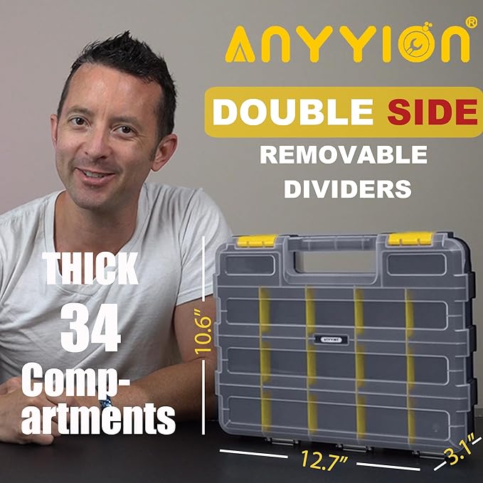 Anyyion Small Parts Organizer, 34-Compartments Double Side parts organizer - Image 2