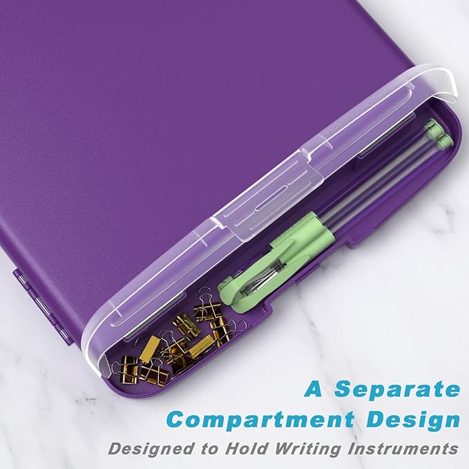 Rimilak Plastic Clipboard with Storage, 8.5 x 11 High Capacity Folio Nursing - Image 4