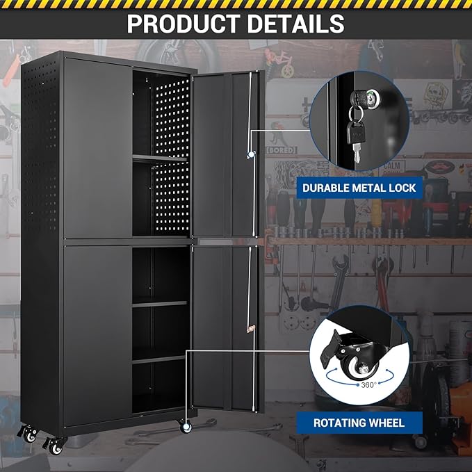 Metal Storage Cabinet-Heavy Duty Rolling Tool Cabinet Garage Storage Cabinets - Image 7