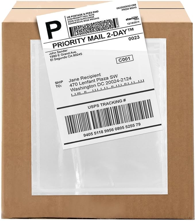 1000 Count 4.5" x 5.5" Shipping Label Envelopes, Top Loading by GPI+POLY