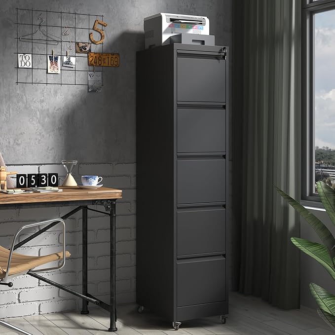 5 Drawer Locking File Cabinet - Image 2