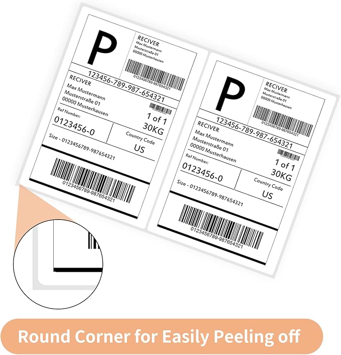 Shipping Labels with Rounded Corner, 8.27 x 5.32 Inches Half Sheet Self - Image 3