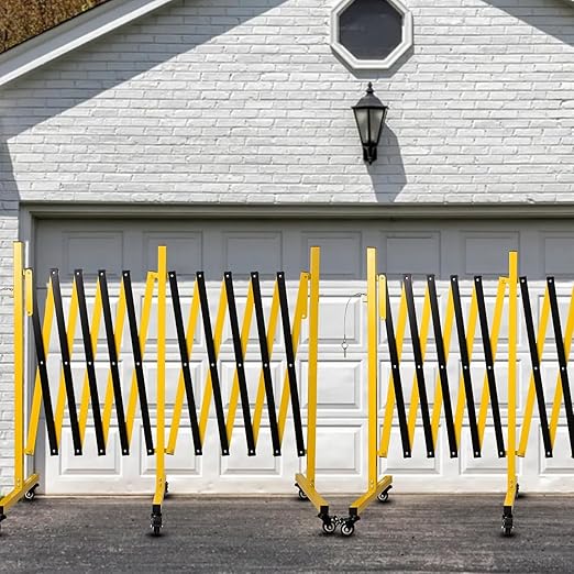17FT Traffic Barricade with Casters, Metal Expandable Barricade, Folding - Image 6