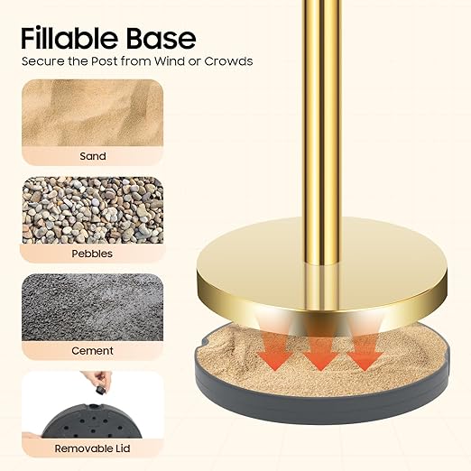 6-Piece Gold Stanchion Posts, Stanchions - Image 9