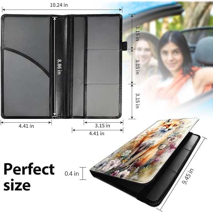 Car Registration and Insurance Holder, Leather Car Glove Box Organizer - Image 5