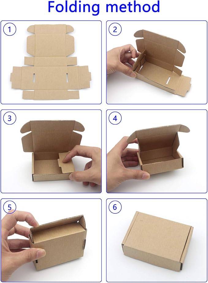 Ellbest 50pcs Kraft Brown Box 1.5mm Thick Cardboard Boxes, 3.6 x 2.6 x 1.2 - Image 5