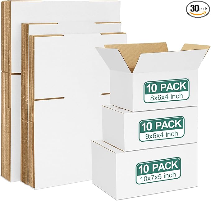 Eupako 30 Pack Small Shipping Boxes Assorted Sizes, Cardboard Boxes by Eupako