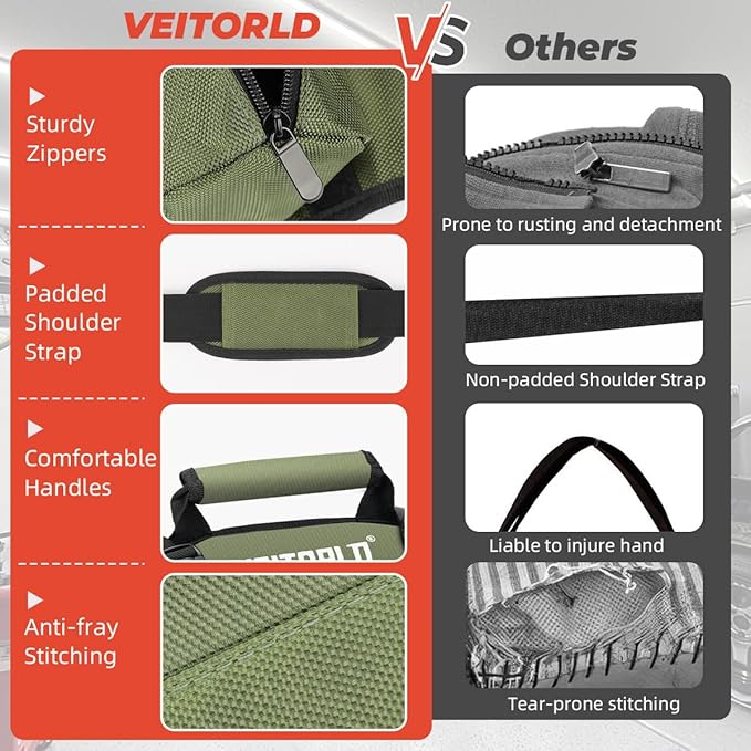 Tool Roll Up Bag, Gifts for Men Dad Husband Him, 1680D Portable Tool Storage - Image 4