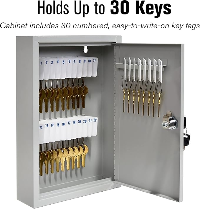 BankSupplies STEELMASTER 30 Key Cabinet | Single Lock Control Key Box | Welded - Image 3