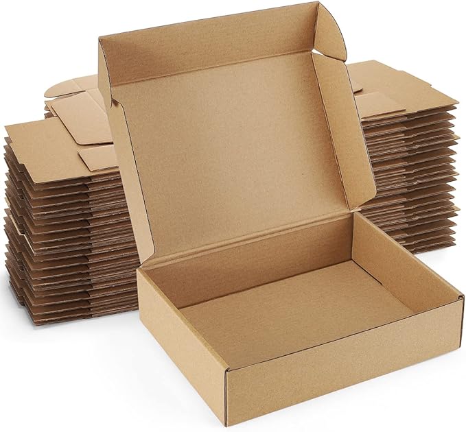 Shipping Boxes 9x6x2 inches Brown Small Mailing Boxes 25 Pack Cardboard by POEVER
