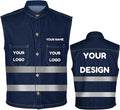 YOWESHOP Men's Reflective Safety Denim Vest，Custom Safety Outdoor Denim Work by YOWESHOP