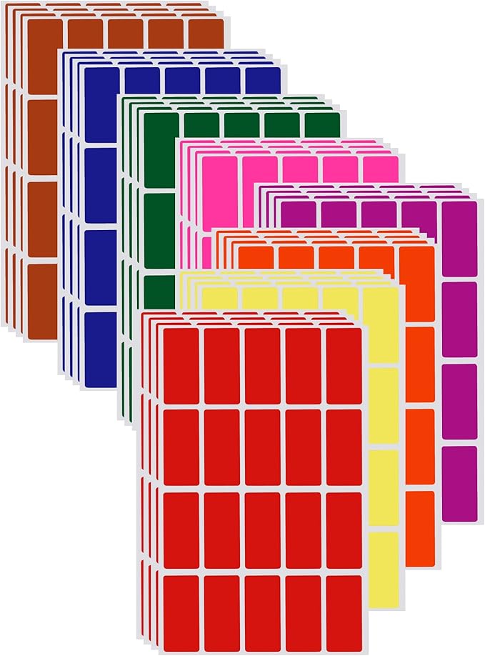 Royal Green Rectangular Color Coding Stickers 1.57inch x 0.75 inch Rectangle by RoyalGreen