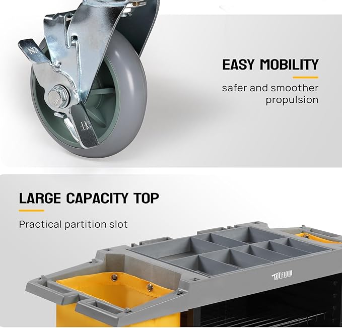 TUFFIOM Industrial Multifunctional Hotel Cart, Commercial Traditional Cleaning - Image 3