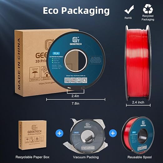 Geeetech Red PLA Filament 1.75mm 1KG, 3D Printer Filament Dimensional Accuracy - Image 5