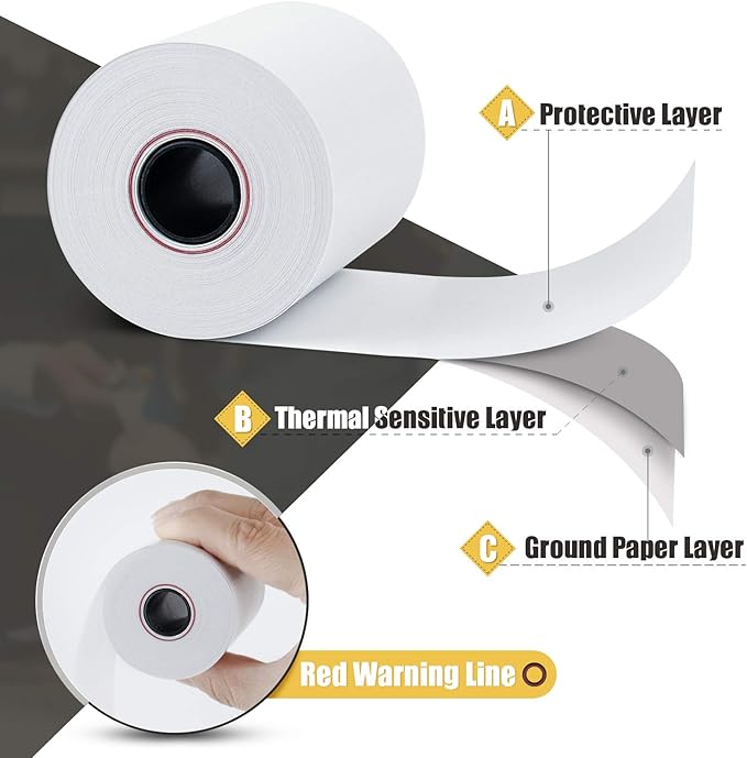 Azure Zone, Thermal Paper 2-1/4 X 85ft 100 Rolls, Fits Most POS Machines and - Image 4