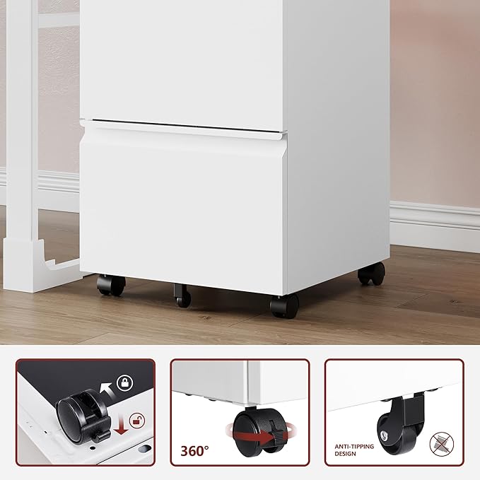 2 Drawer File Cabinet，Mobile Filing Cabinet - Image 5
