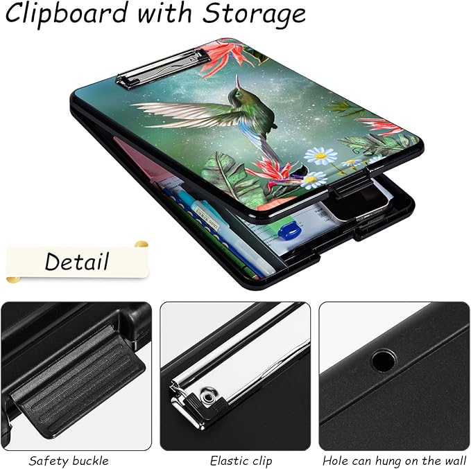 Clipboard with Storage, High Capacity Plastic Storage Clipboard with Low - Image 3