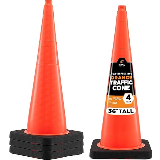 Xpose Safety 36 Inch Orange Traffic Cones Heavy Duty 12lb, Kids and Construction by XposeSafety