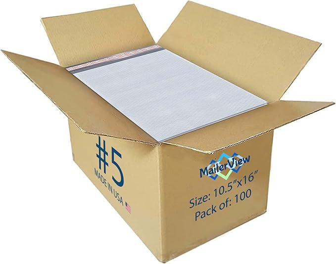 White 10.5x16 Inch Large Poly Bubble Mailers #5 | Padded Envelopes by MAILERVIEW