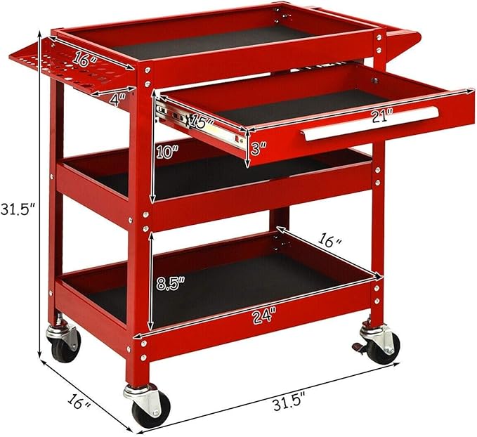 ERGOMASTER Metal Service Utility Cart - Image 3