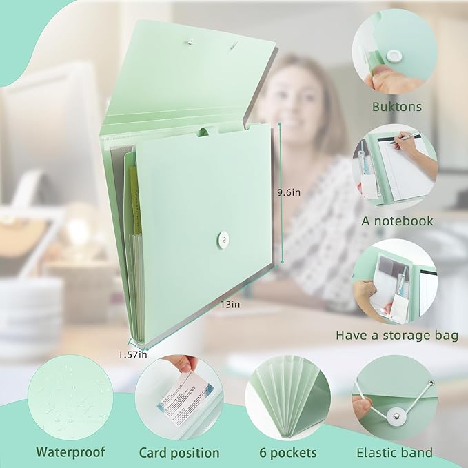 Green Expandable File Folders - Image 3