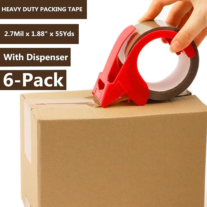 CHUANGSEED 6-Pack Brown Packing Tape - Image 2