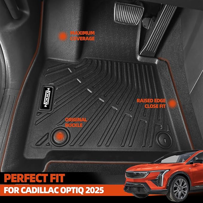All Weather Floor Mats for Cadillac Optiq 2025 2026 Floor Mats & Cargo Mat & - Image 2