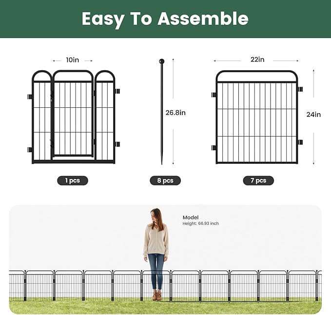 24 in Decorative Garden Fence Outdoor - Image 4