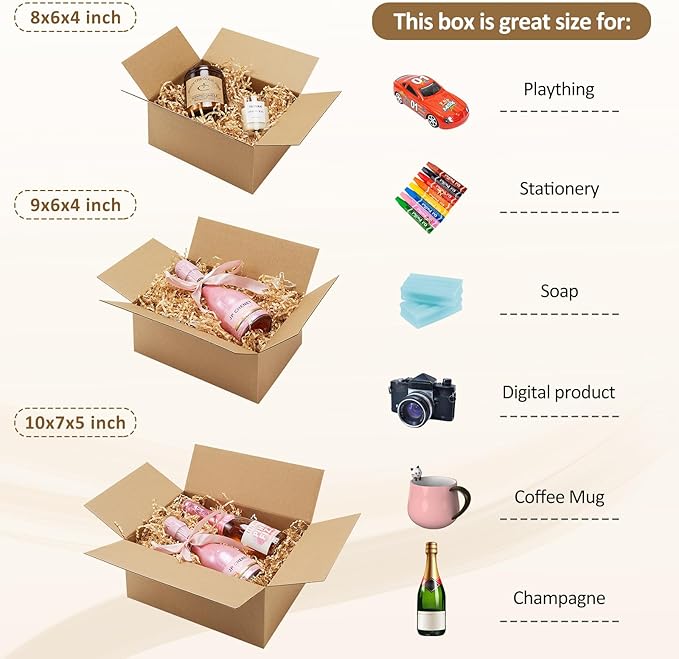 Eupako 30 Pack Small Shipping Boxes Assorted Sizes, Cardboard Boxes - Image 3
