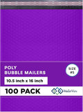 Purple 10.5x16 Inch Large Poly Bubble Mailers #5 | Padded Envelopes by MAILERVIEW