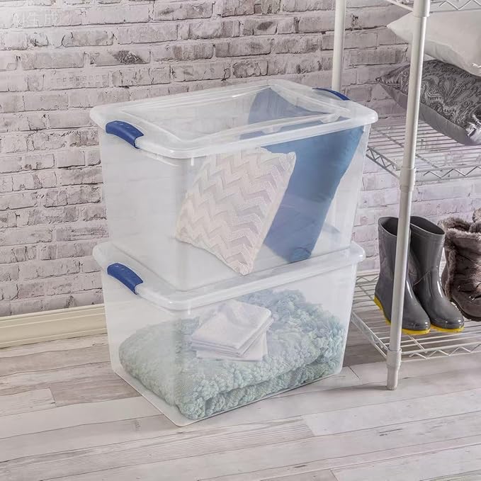 2 Pack 66 Quart Clear Plastic Storage Bins - Image 3